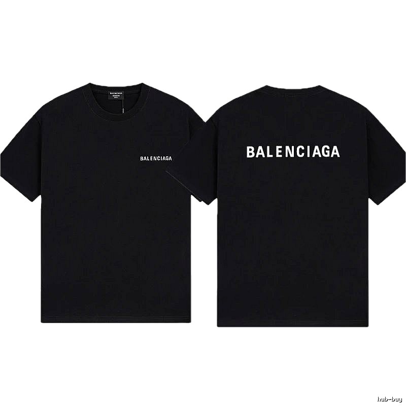 Balenciaga Letter Print Minimalist Style Black T-shirt