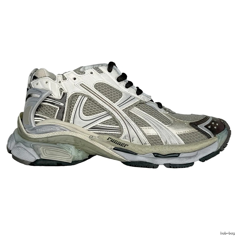 Balenciaga retro-style silver-white shoes