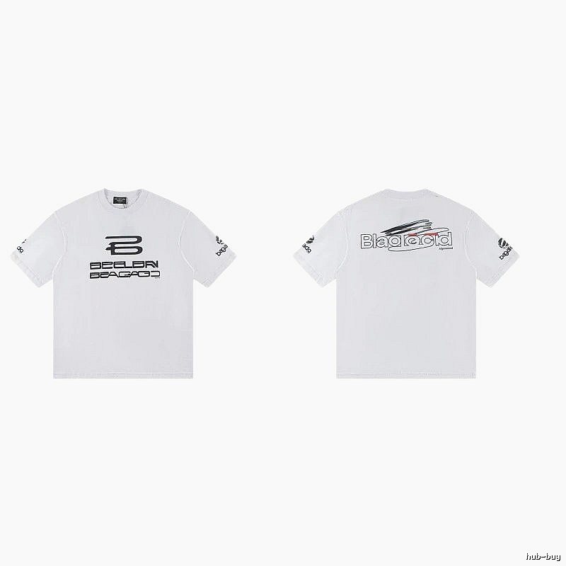 Balenciaga Trendy Racing Print White T-Shirt