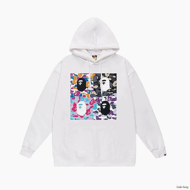 Bape camouflage style white hoodie