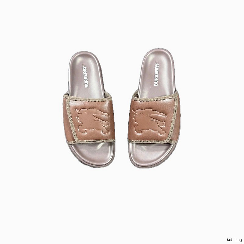 Burberry Classic Knight-Embossed Light Luxury Style Brown Slides