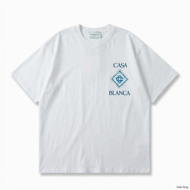 Casablanca Blue and White Minimalist Style T-shirt