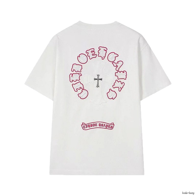 Chrome Hearts Cross Embroidered Street Style White T-Shirt