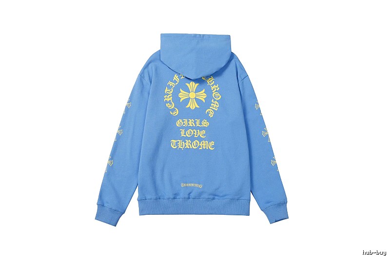Chrome Hearts Daily Cross graphic hoodie Black Blue Cross with Visual Detail