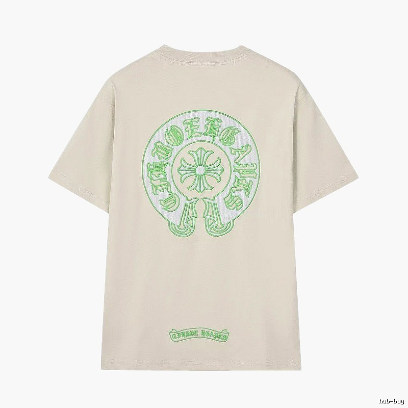 Chrome Hearts Embroidered Street Style Beige Short-sleeve T-shirt