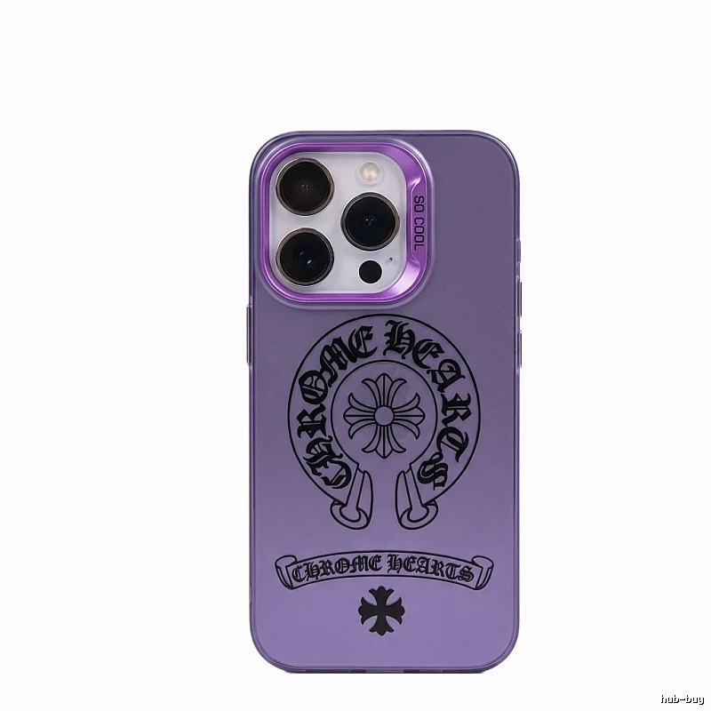 Chrome Hearts Print Trendy and Cool Purple Phone Case