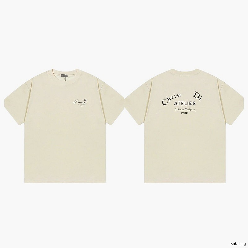 Dior Atelier Minimalist Style Beige Short-sleeve T-shirt