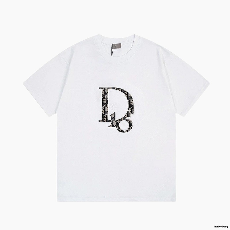 Dior Monogram Light Luxury Style White Short-sleeved T-shirt
