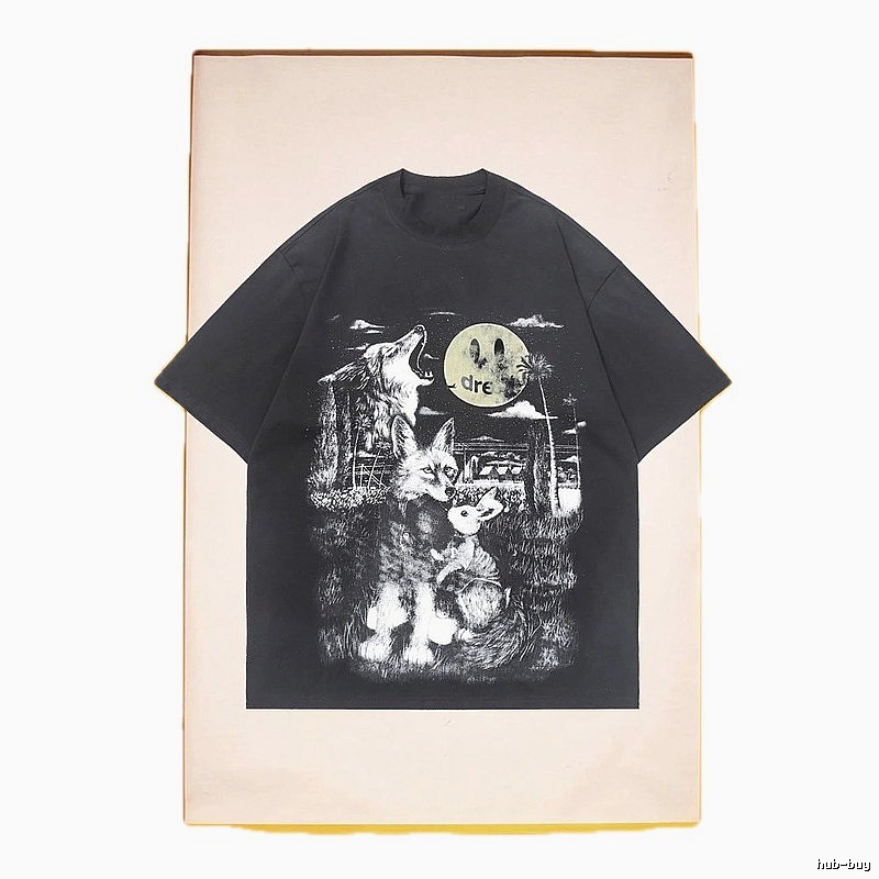 DREW Animal Print Street Style Black T-Shirt