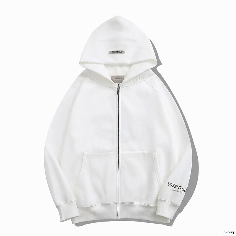 ESSENTIALS minimalist style white hoodie