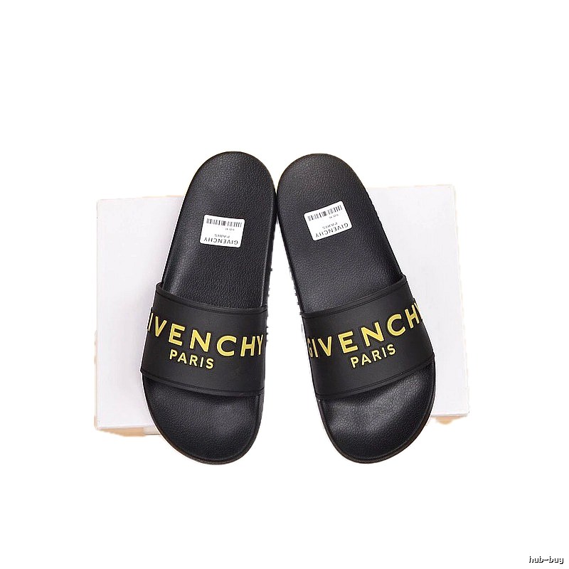 Givenchy Letter Print Streetwear Style Black Slides