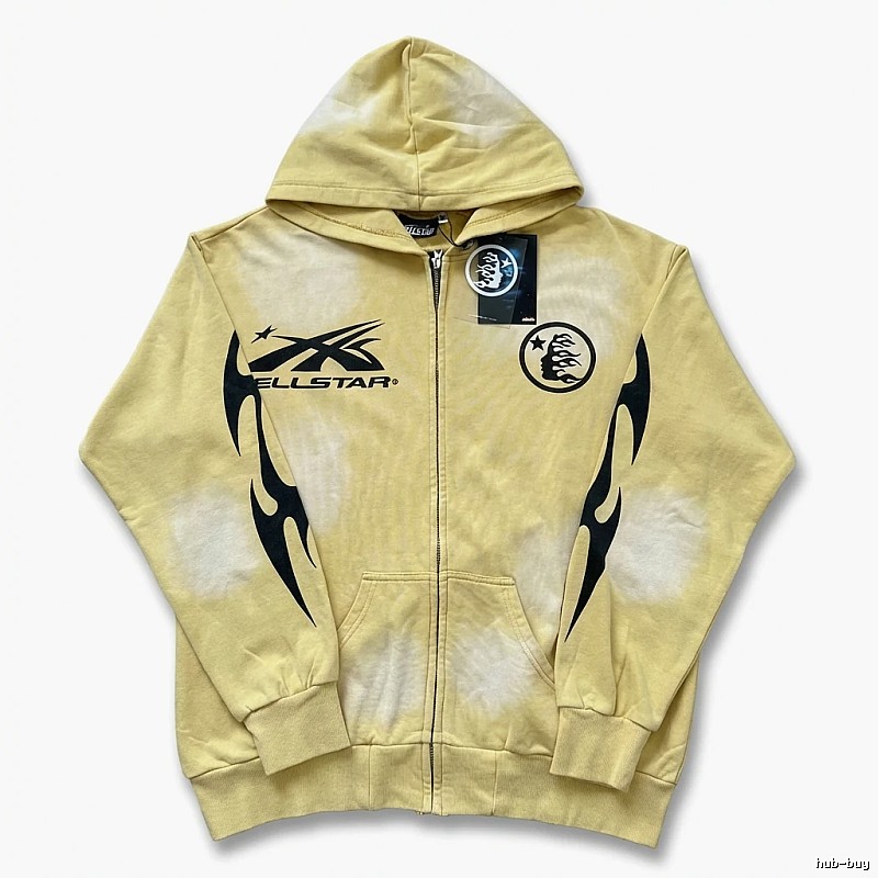 Hellstar Flame Wind Yellow Hoodie