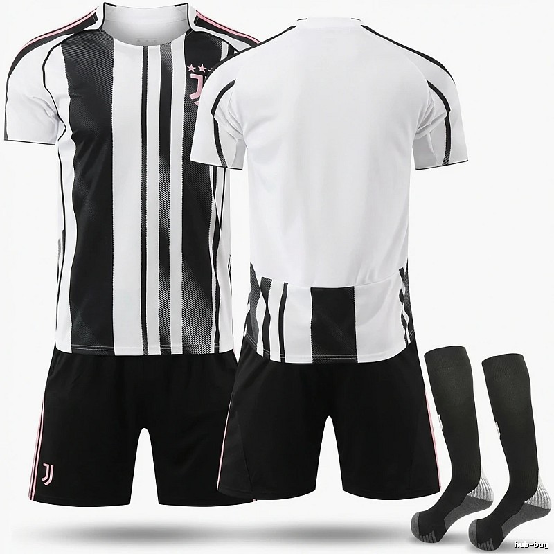 Juventus black and white striped football jerseys