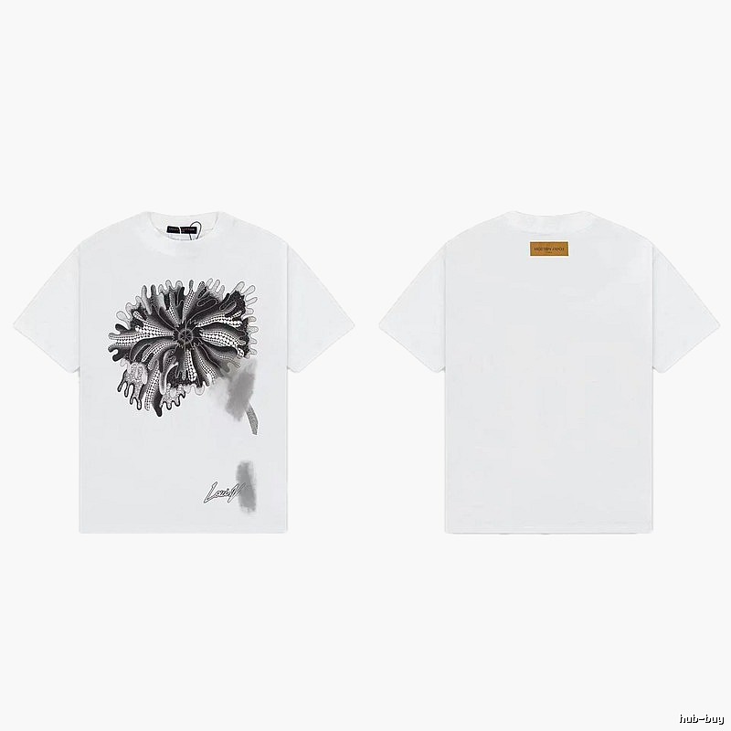 Louis Vuitton Abstract Print Trendy White T-Shirt