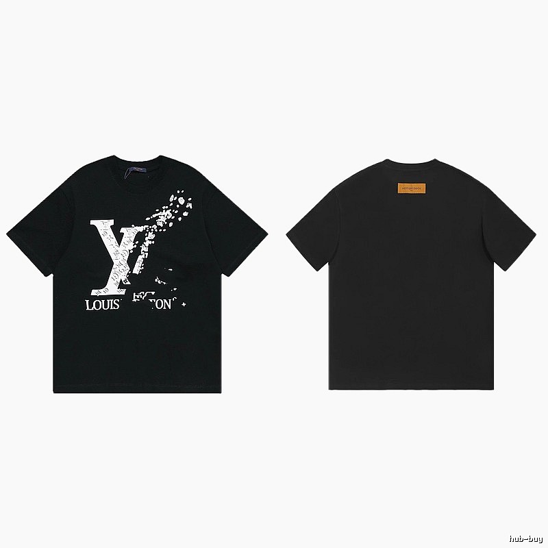 Louis Vuitton LV Printed Streetwear Style Black T-Shirt