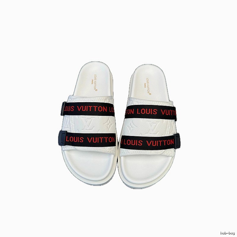 Louis Vuitton Monogram Light Luxury Street Style White Slippers