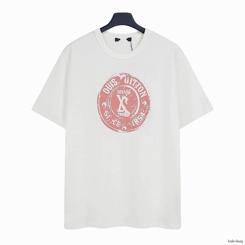 Louis Vuitton Vintage-style White T-Shirt with Stamp
