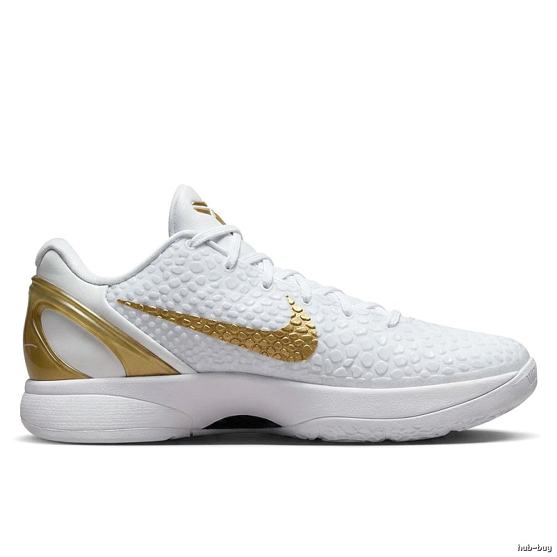 Nike Kobe series fashionable white and gold sneakers.