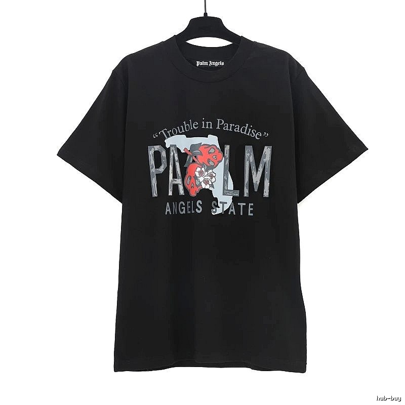 Palm Angels Travel Logo T-shirt White Palm Tree with Modern Look