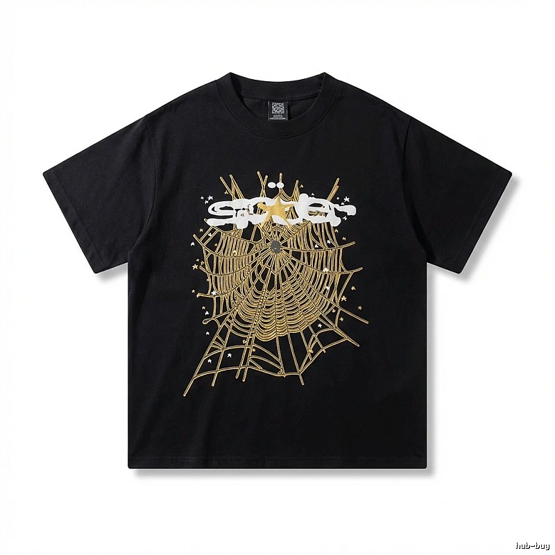 Sp5der Cobweb Print Black T-shirt