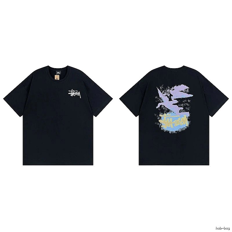 Stussy Black Spider Graphic T-Shirt Training Look Logo