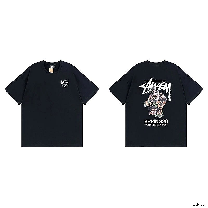 Stussy Black Spider Graphic T-Shirt Warm Weather Logo