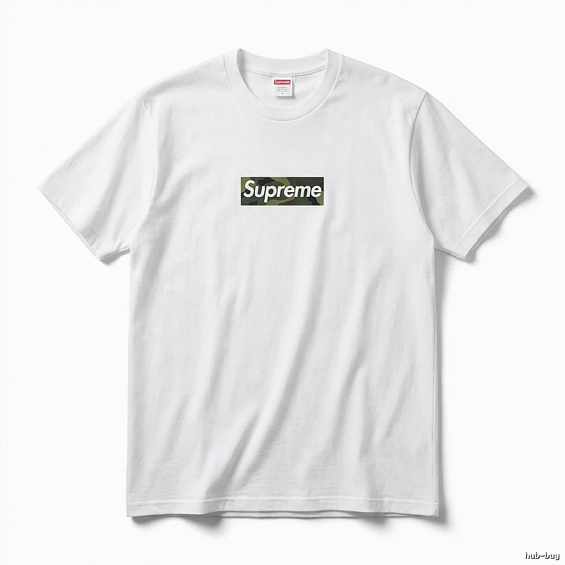 Supreme Camouflage Simple White T-shirt
