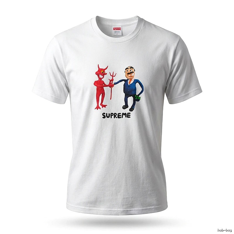 Supreme cartoon print white T-shirt