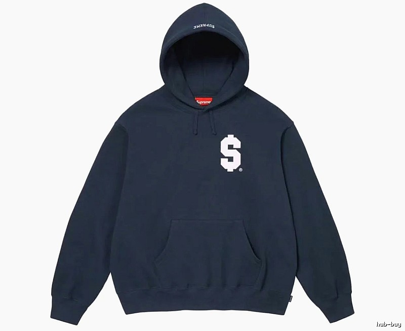 Supreme Daily Logo hoodie Gray Red Oversized with Visual Detail