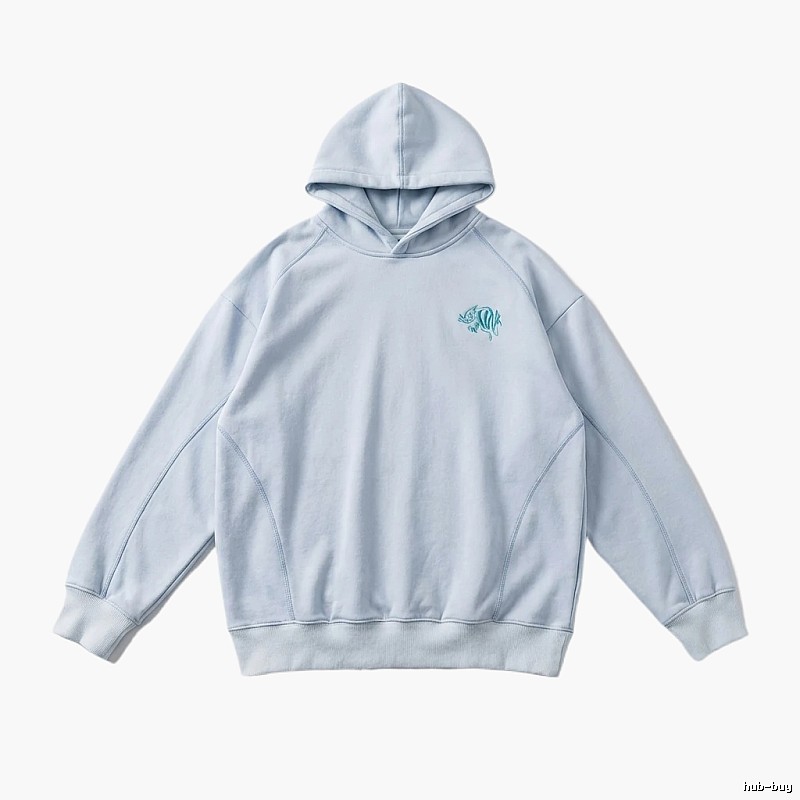 SynaWorld Simple Style Light Blue Hoodie