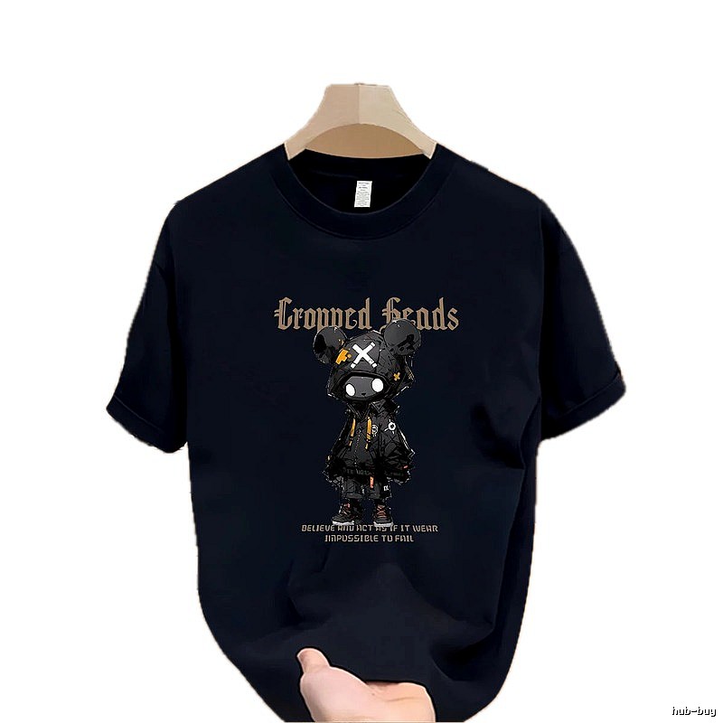 Trendy Brand Gloomy Bear Street Style Navy Blue Short-Sleeve T-Shirt