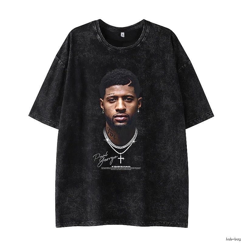 Tupac Logo Detail Portrait graphic T-shirt Black Tupac Collage with Relaxed Feel