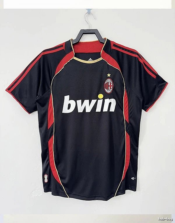 AC Milan Relaxed Retro soccer jersey Red Black Striped with Designer-Inspired Detail
