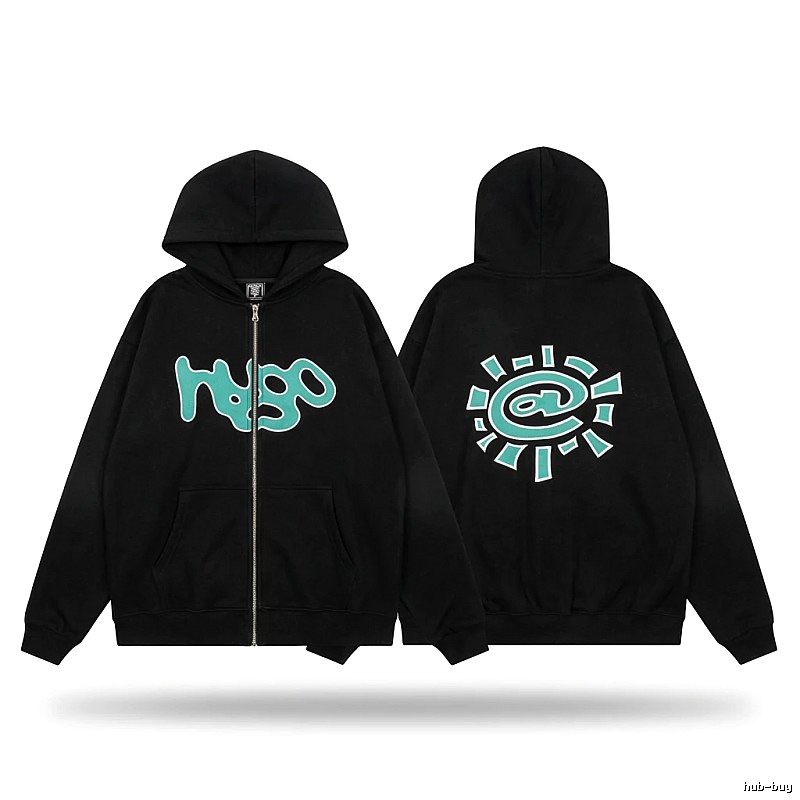 ADWYSD Sun Pattern Black Hoodie