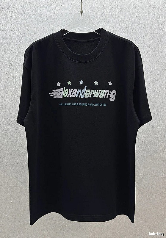 Alexander Wang Star Print Trendy Black T-Shirt