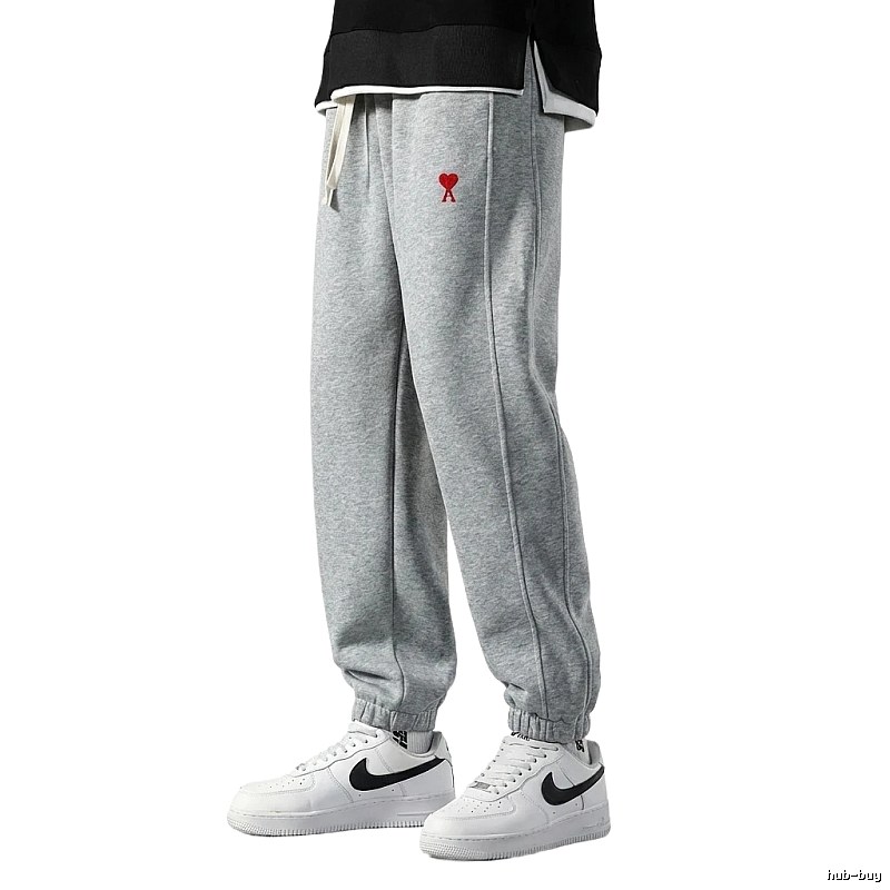 AMI & Easy Casual Style Grey Sweatpants