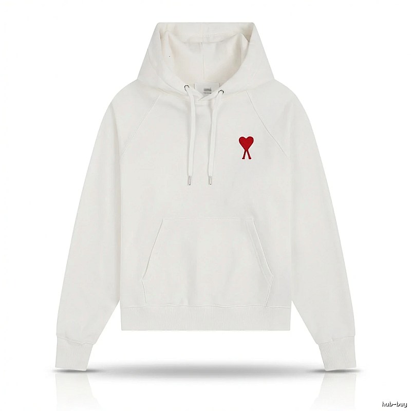 AMI Love Simple White Hoodie