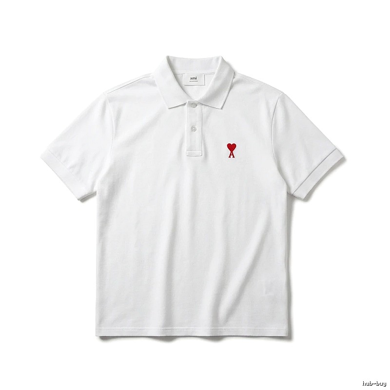 AMI Love Simple White Polo Shirt