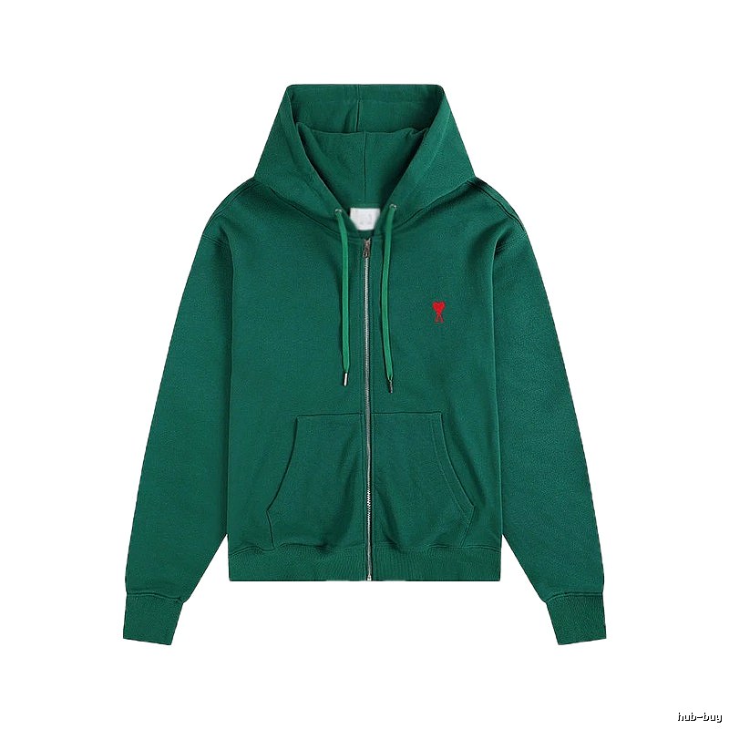 AMI Minimalist Style Dark Green Hoodie
