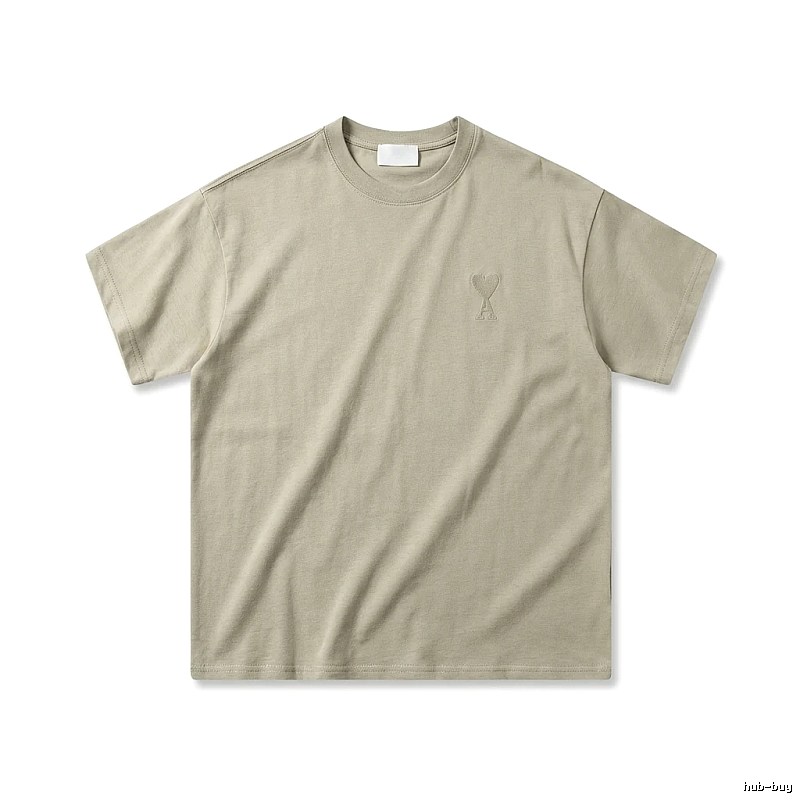 AMI minimalist style khaki T-shirt