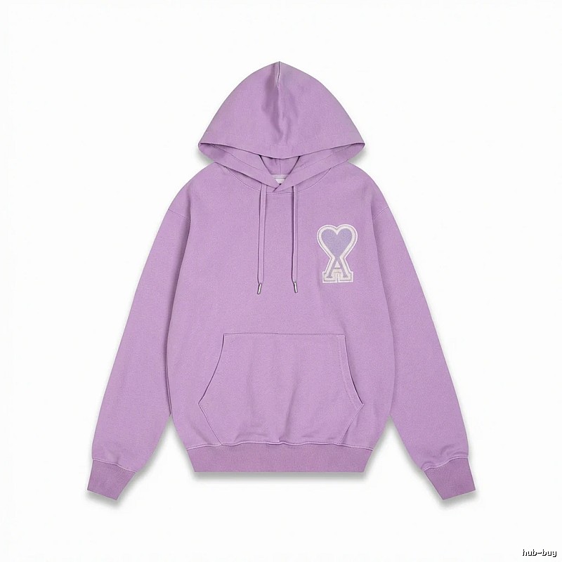 AMI series trendy brand light purple hoodie