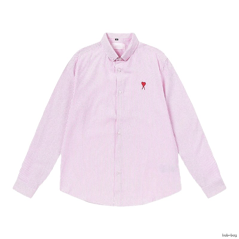 AMI Stripe Minimalist Style Pink Shirt