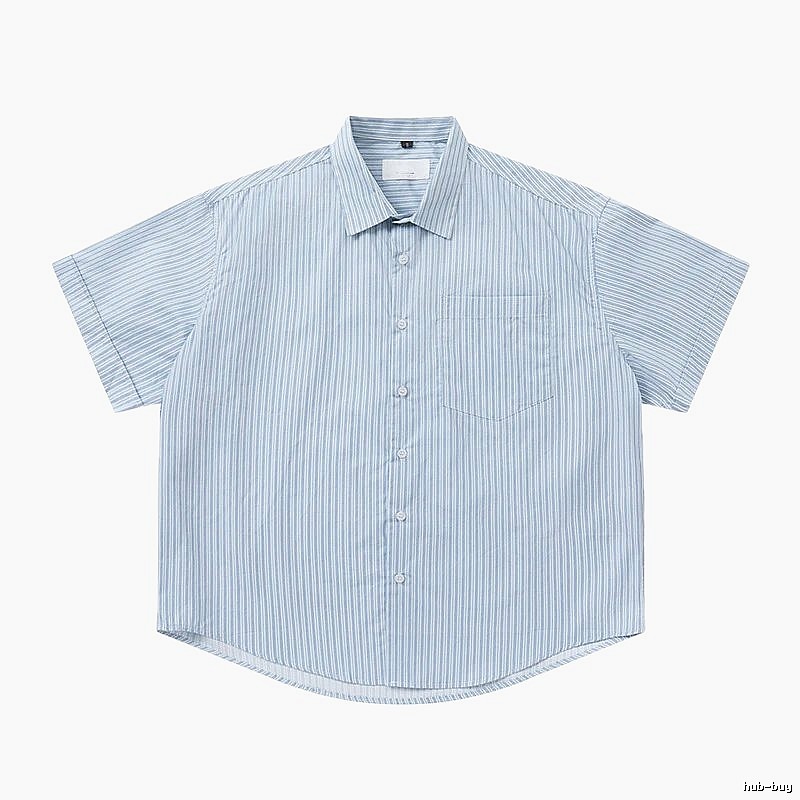 AMI striped minimalist style blue shirt