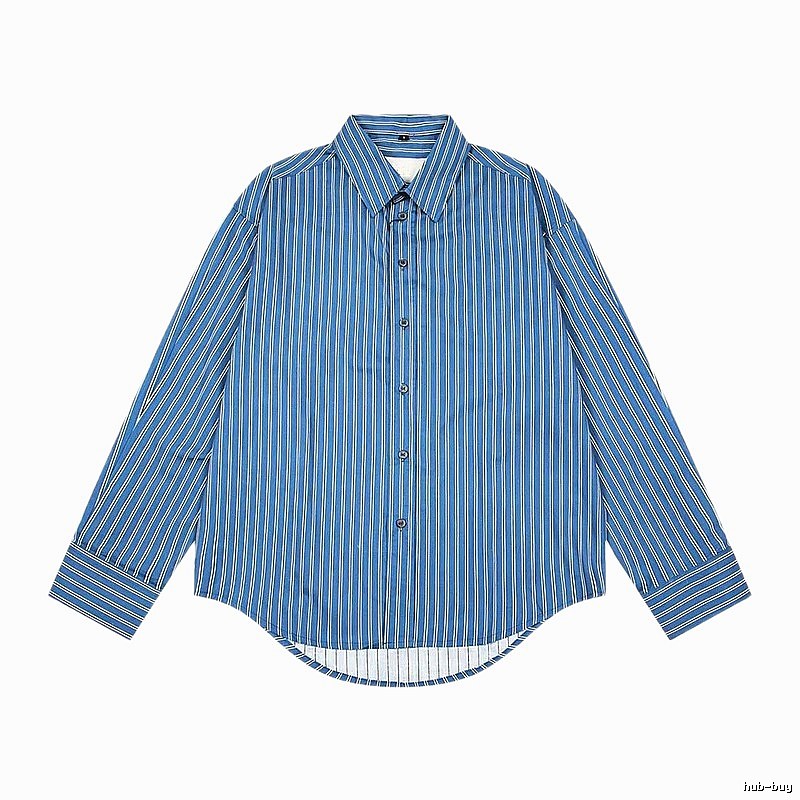 AMI striped retro-style blue shirt