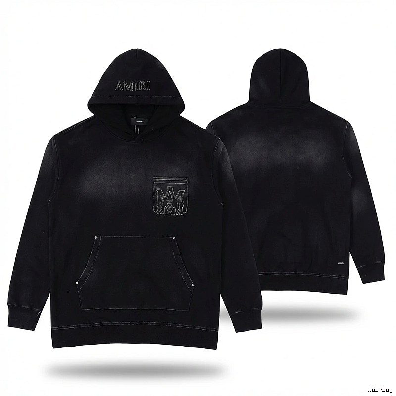 AMIRI distressed black hoodie