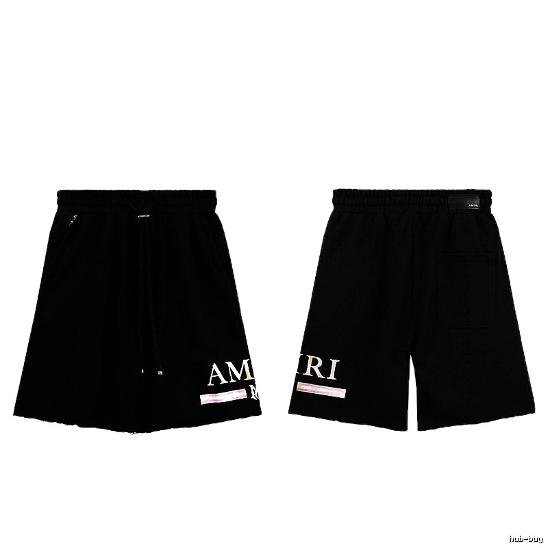 AMIRI Letter Print Street Style Black Shorts