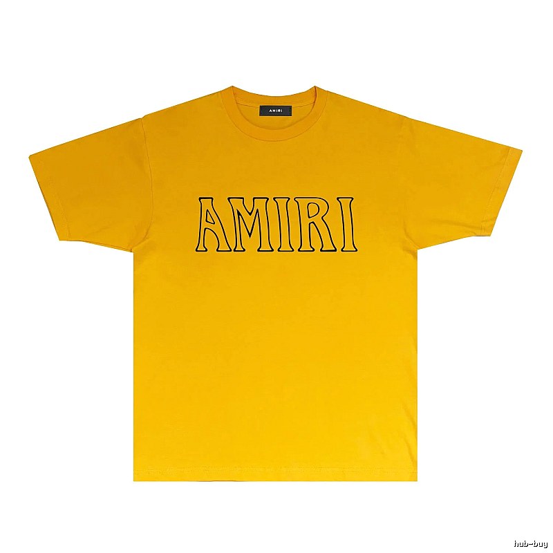 AMIRI minimalist style yellow T-shirt