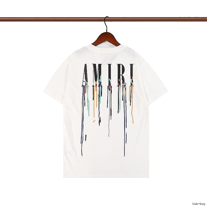 Amiri Patterned Graphic T-shirt White Blue Amiri with Polished Detail