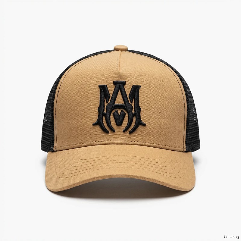AMIRI Retro Style Brown and Black Patchwork Hat