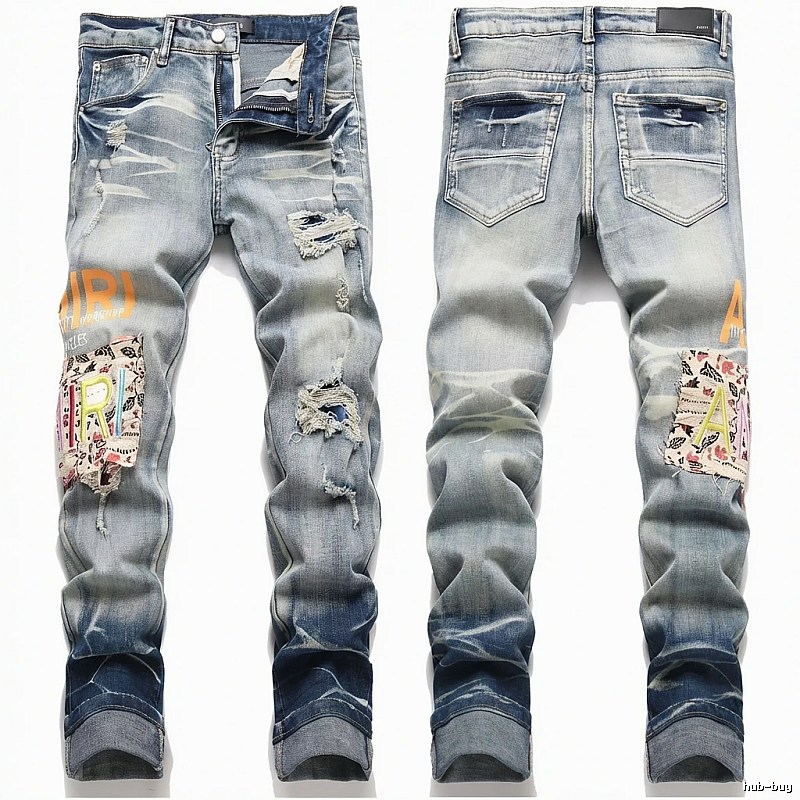 AMIRI Ripped Denim Trendy Pants